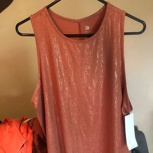 Women's Performance Ribbed Tank Top -  Rust XL